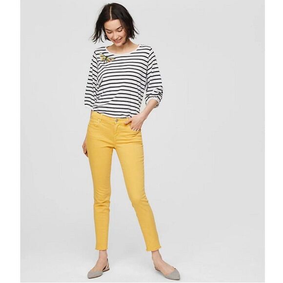 LOFT Modern Frayed Skinny Crop Jeans - Picture 8 of 9